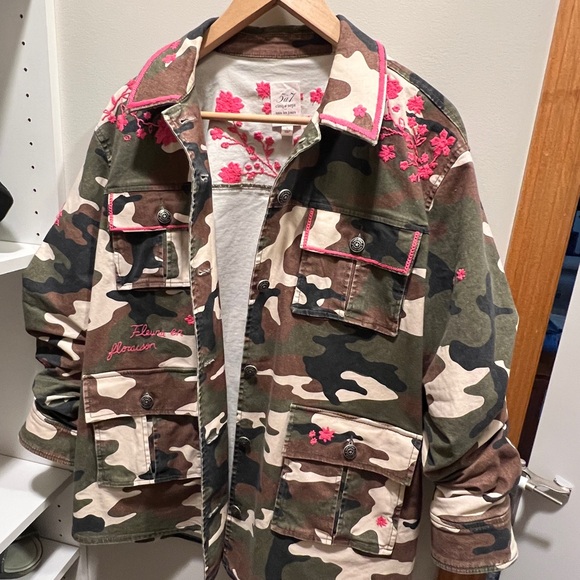 cinq a sept - Women's Camo Floral Classic Multi Vine Vera Jacket Size L - Picture 6 of 16